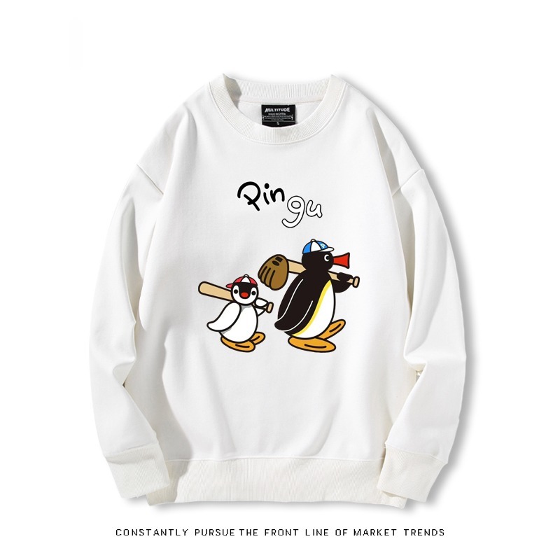 企鵝pingu 秋冬新款 親子情侶裝圓領長袖