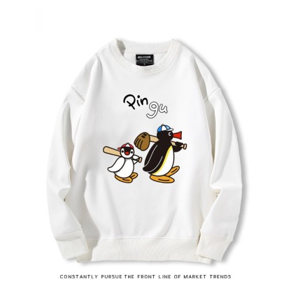 企鵝pingu 秋冬新款 親子情侶裝圓領長袖