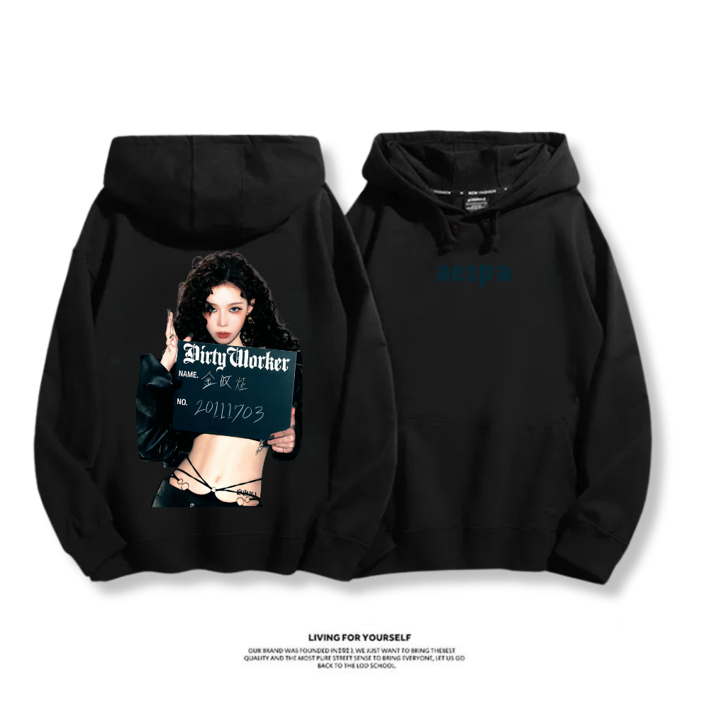 Aespa SYNK 2025秋冬新款 親子情侶男女連帽衛衣