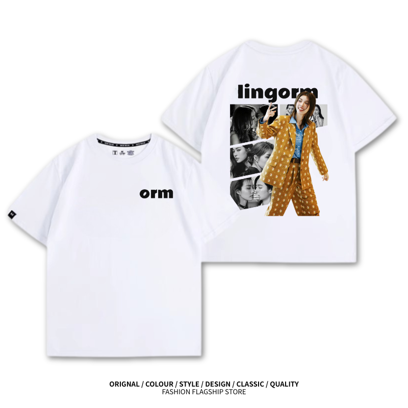 LINGORM 2025親子情侶男女同款 印花短袖T恤