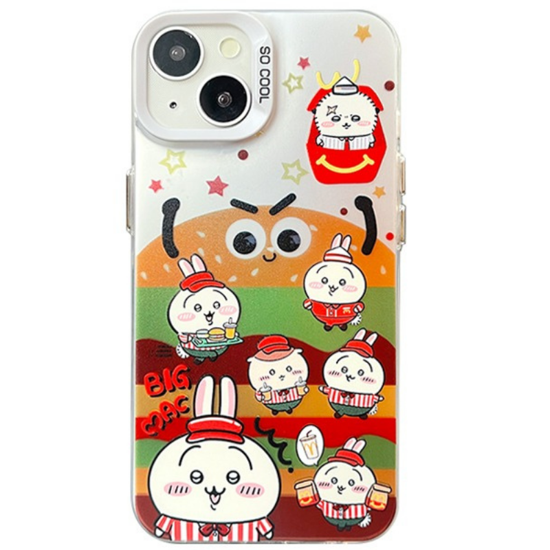 Chiikawa彩銀線條漸變防摔手機殼