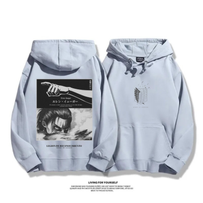 進擊的巨人 艾倫·耶格爾 秋冬新款 親子情侶裝連帽衛衣