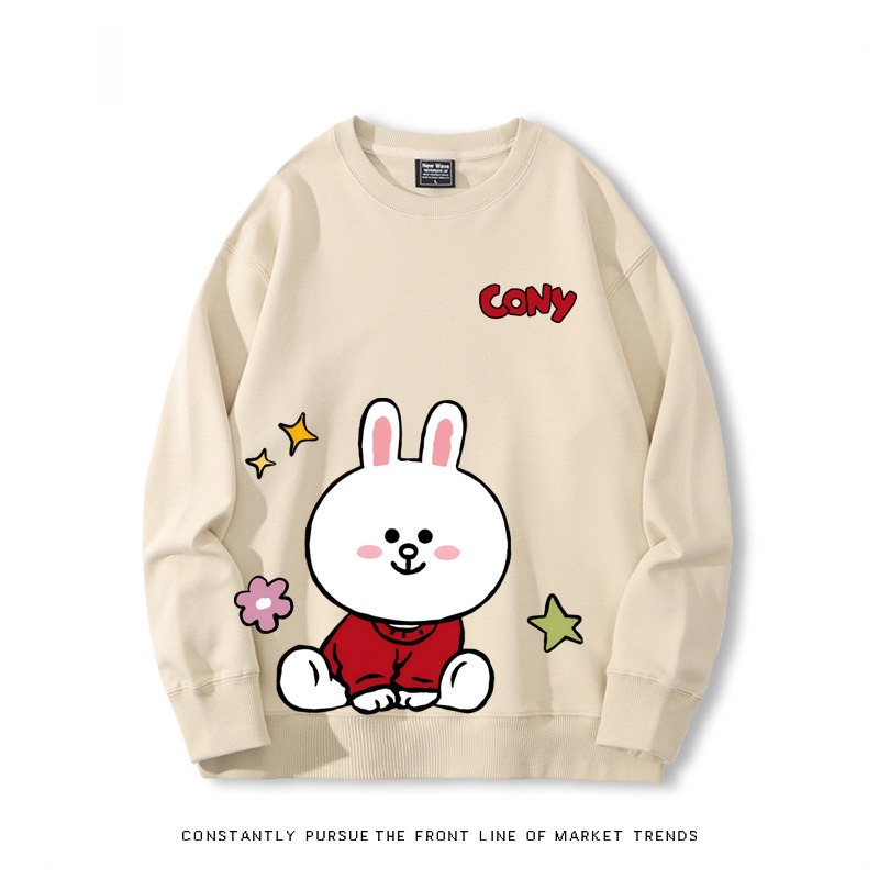 布朗熊可妮兔 秋冬新款 親子情侶裝圓領長袖