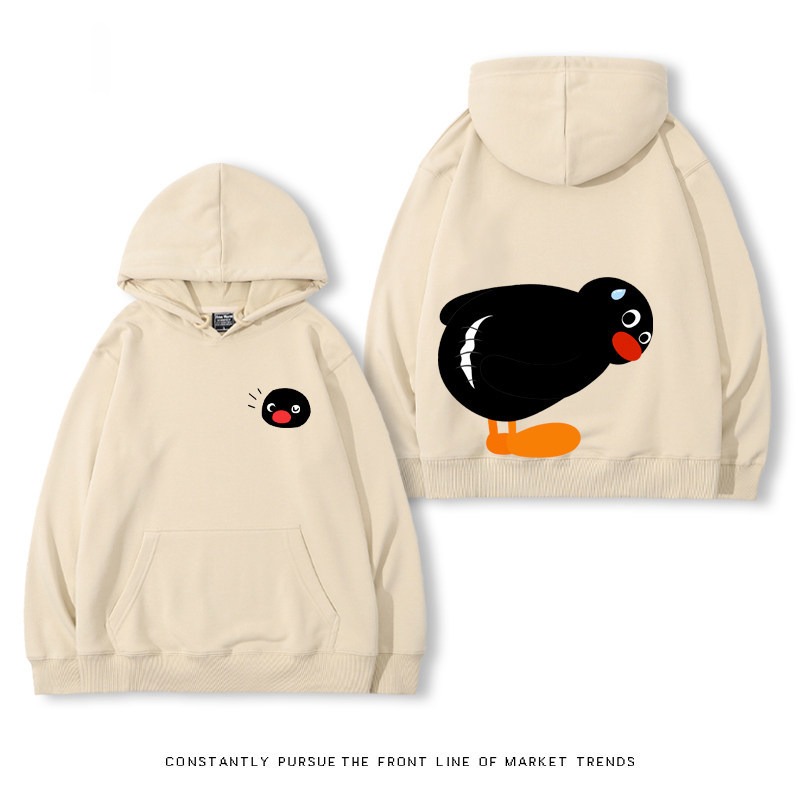 企鵝Pingu 秋冬新款 親子情侶裝連帽衛衣