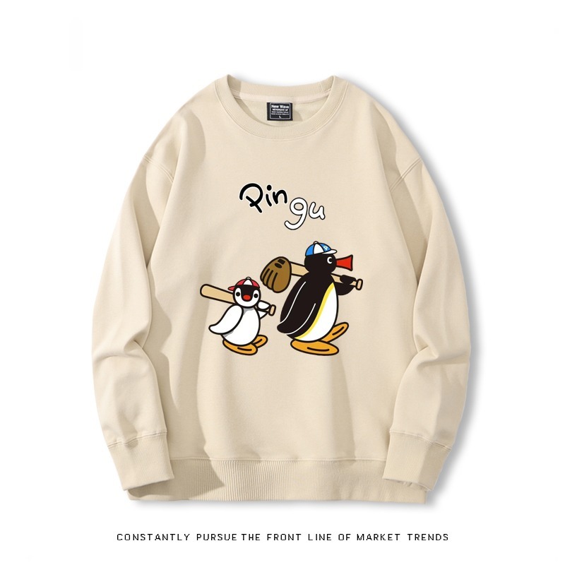 企鵝pingu 秋冬新款 親子情侶裝圓領長袖
