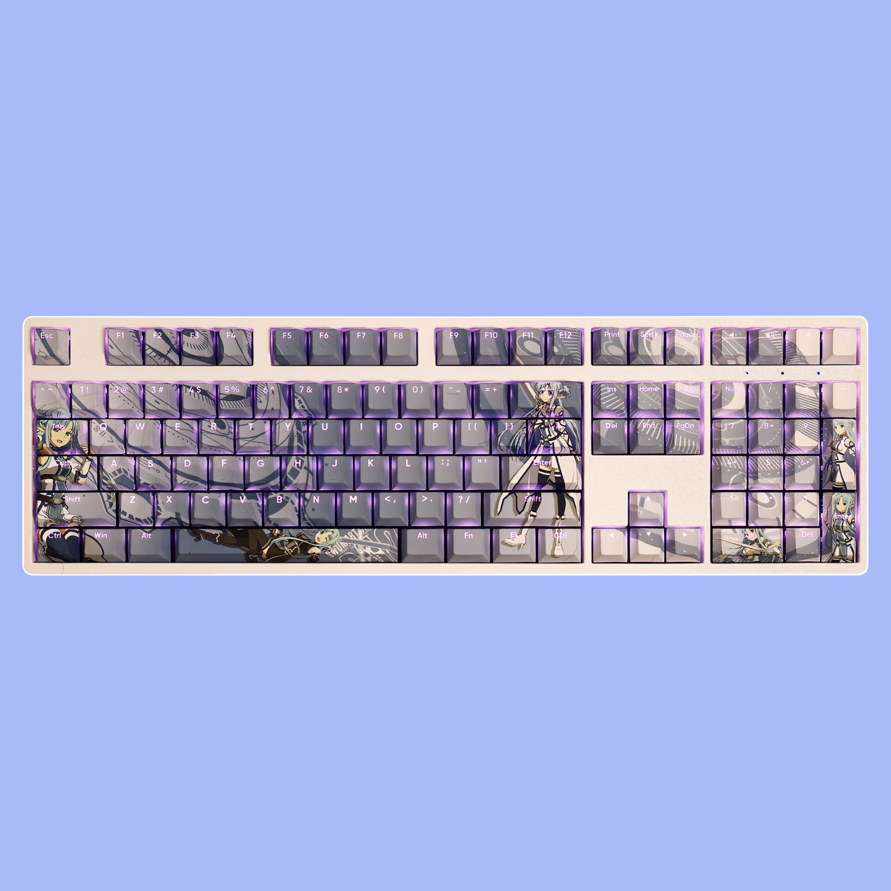 刀劍神域亞絲娜水精靈透光RGB108鍵標準配列衛星軸鍵帽
