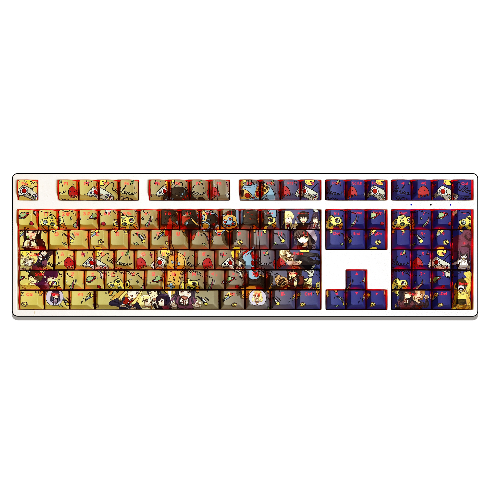 高分少女透光RGB108鍵標準配列衛星軸鍵帽-ZUIHANG SHOP