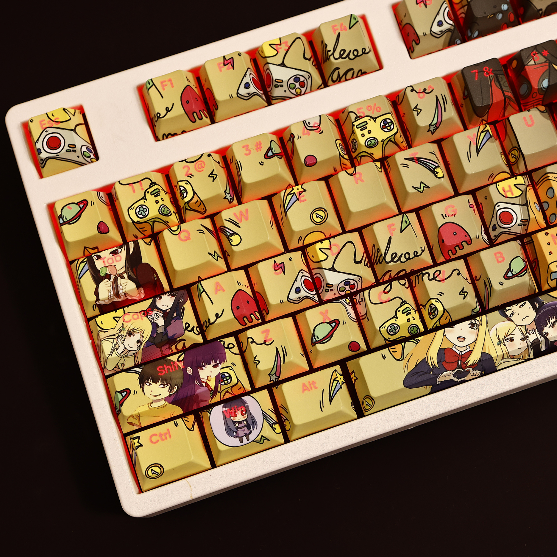 高分少女透光RGB108鍵標準配列衛星軸鍵帽-ZUIHANG SHOP