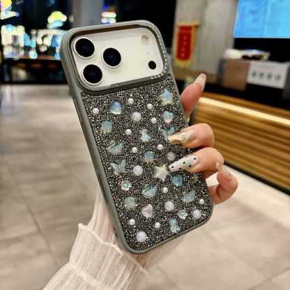iPhone17系列上新 新款奢華珍珠水鑽手機殼