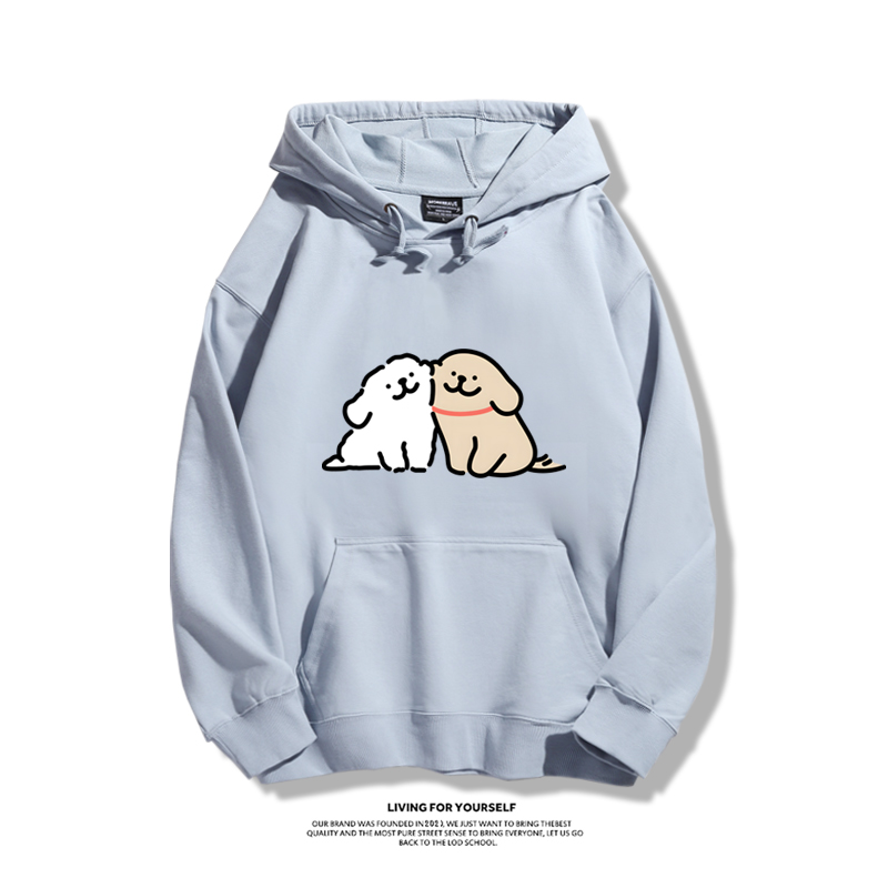 線條小狗新款 親子情侶男女款連帽衛衣-ZUIHANG SHOP