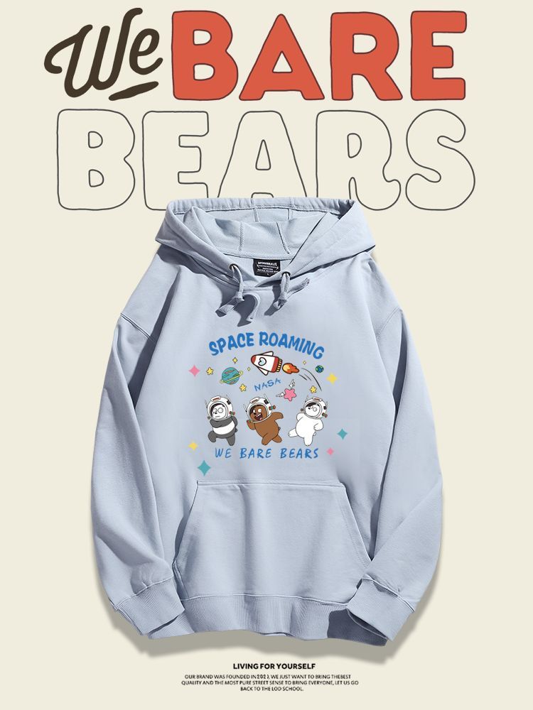 咱們三只裸熊聯名nasa新款 親子情侶男女款連帽衛衣-ZUIHANG SHOP