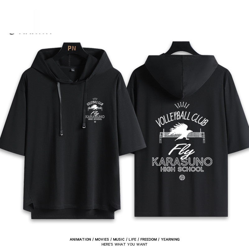 排球少年 烏野高校 連帽短袖T恤-ZUIHANG SHOP