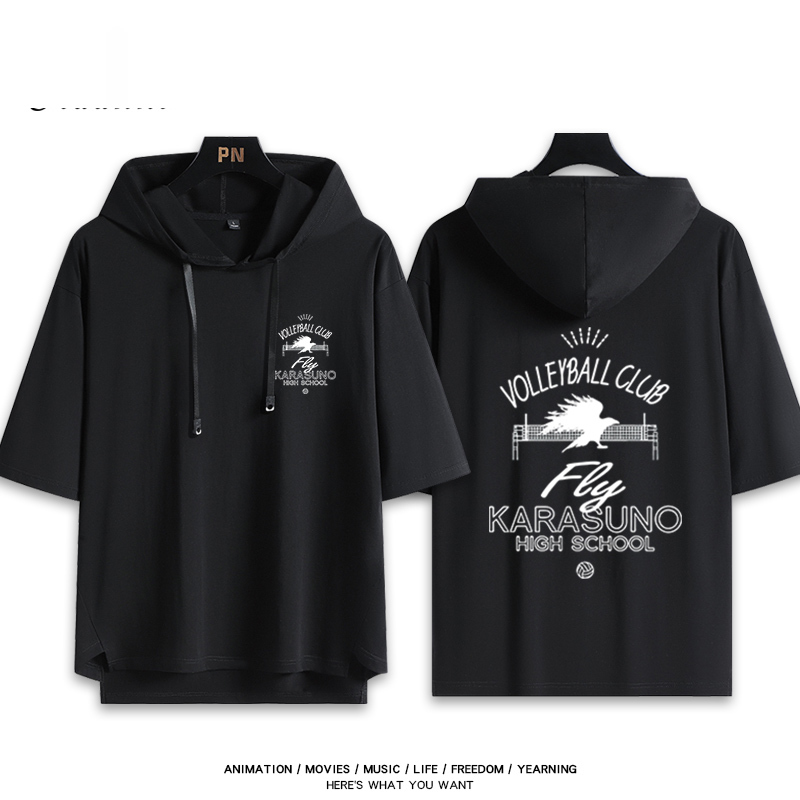 排球少年 烏野高校 連帽短袖T恤-ZUIHANG SHOP