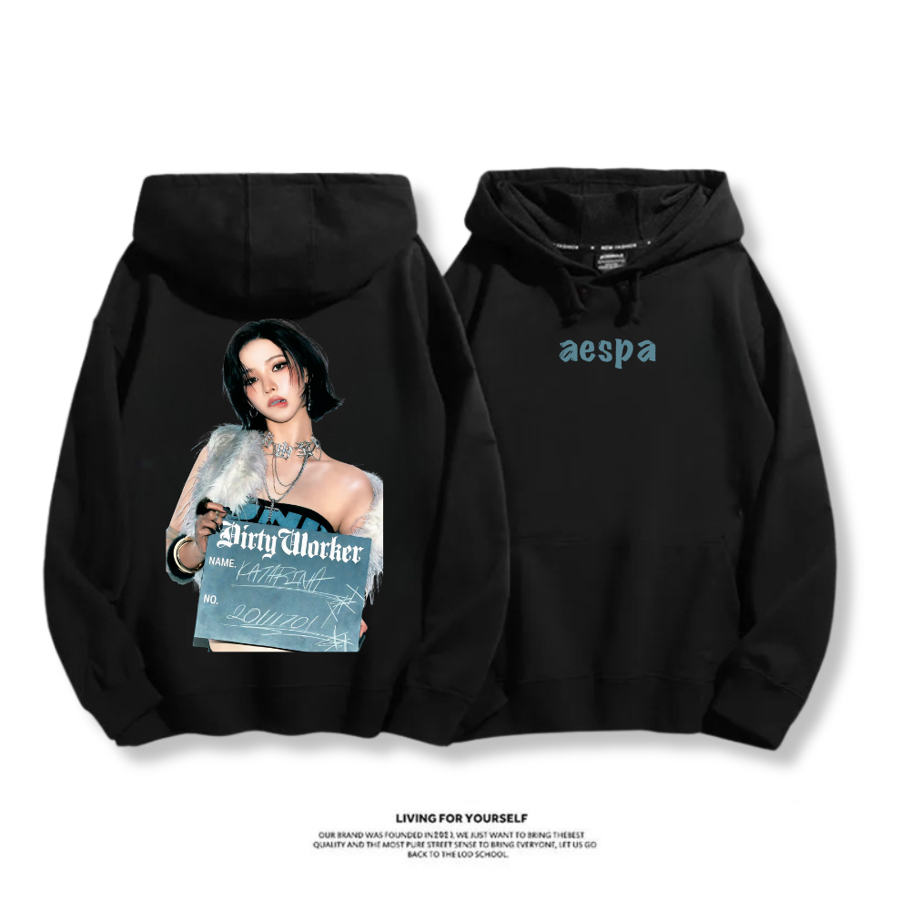 Aespa SYNK 2025秋冬新款 親子情侶男女連帽衛衣