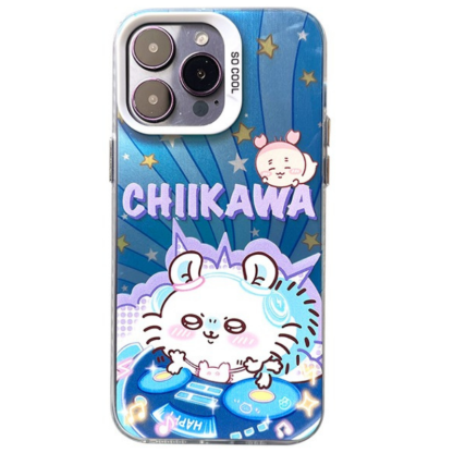 Chiikawa彩銀線條漸變防摔手機殼