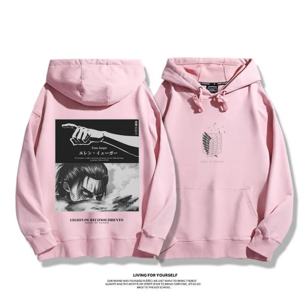 進擊的巨人 艾倫·耶格爾 秋冬新款 親子情侶裝連帽衛衣