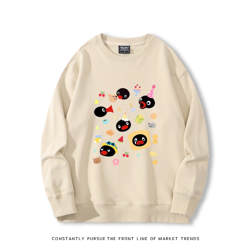 企鵝pingu 秋冬新款 親子情侶裝圓領長袖