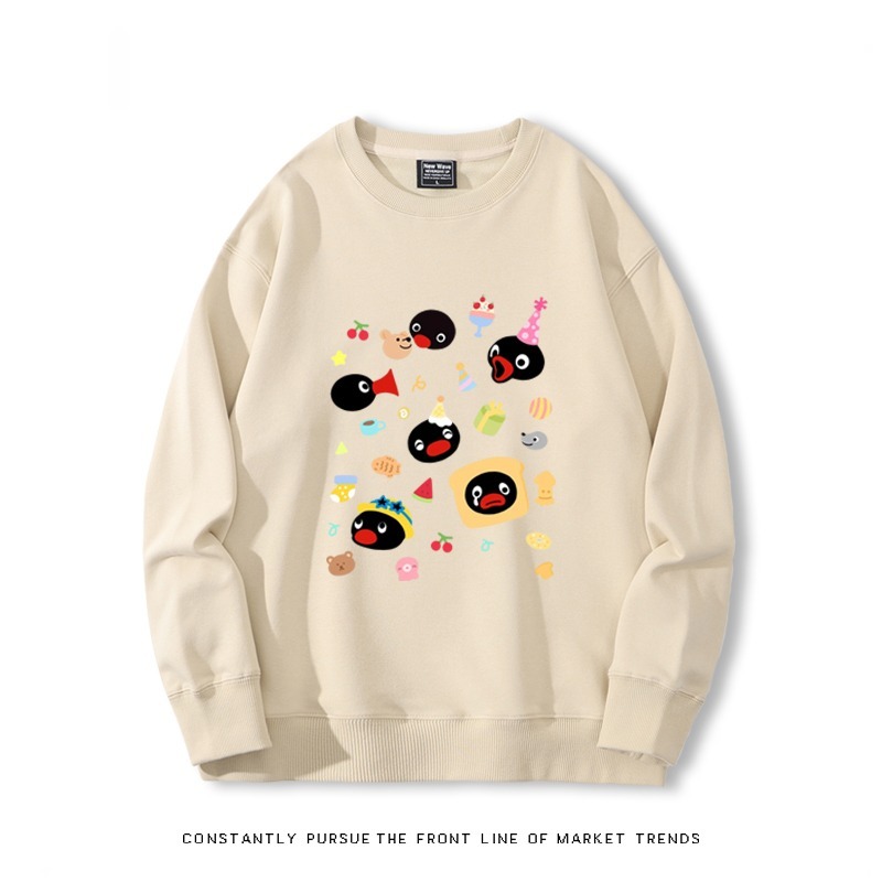 企鵝pingu 秋冬新款 親子情侶裝圓領長袖