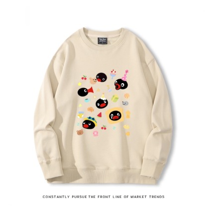 企鵝pingu 秋冬新款 親子情侶裝圓領長袖