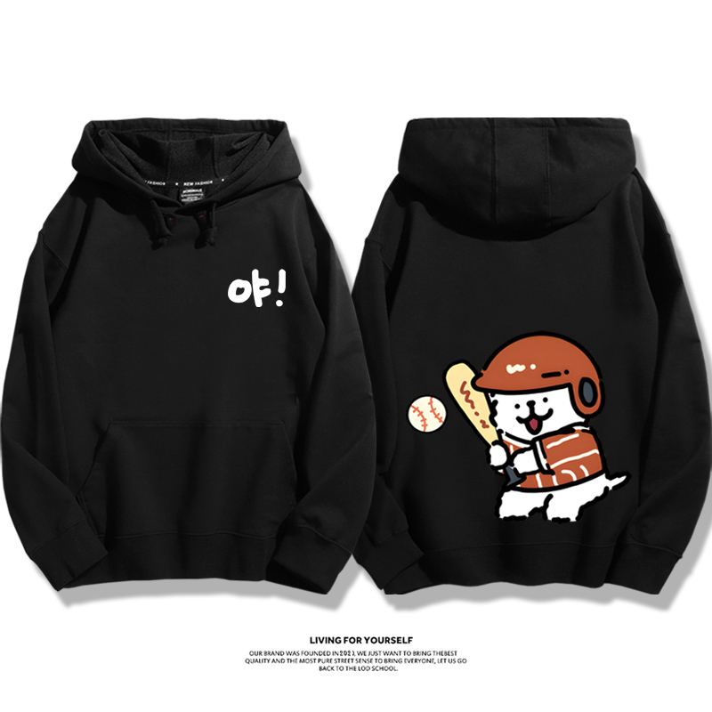 線條小狗新款 親子情侶男女款連帽衛衣-ZUIHANG SHOP