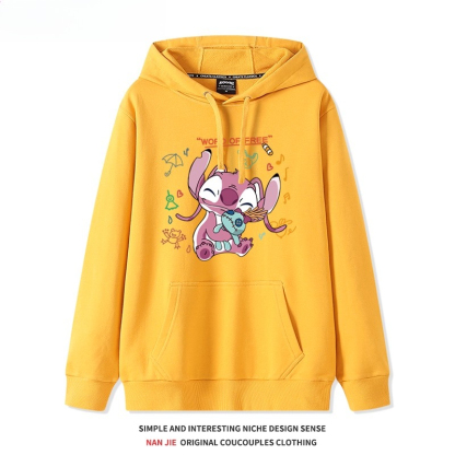 史迪仔 聯名衛衣2025秋冬新款 親子情侶裝連帽衛衣