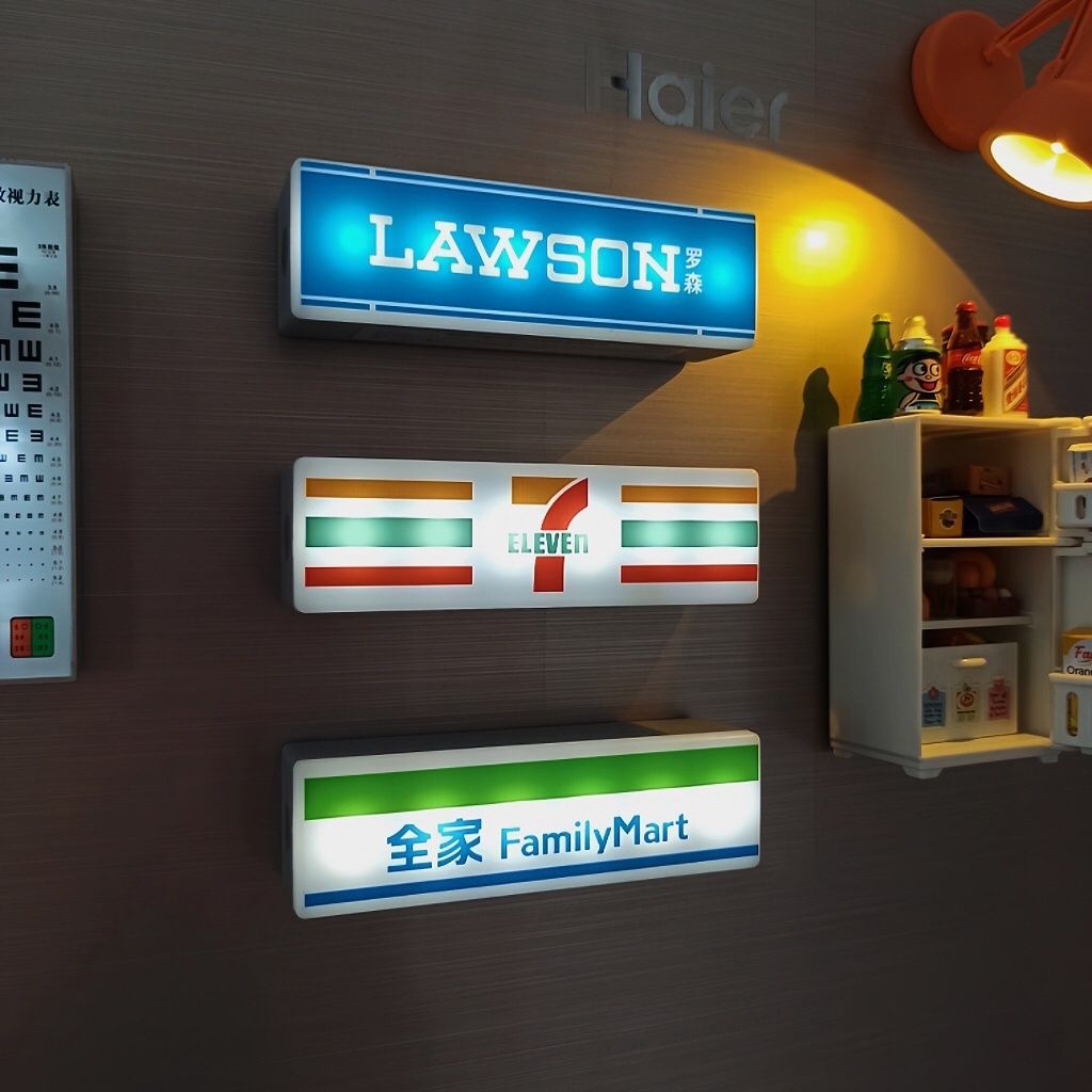 7-11 全家 羅森風格便利店磁吸燈箱模型｜發光冰箱貼展示牌-ZUIHANG SHOP