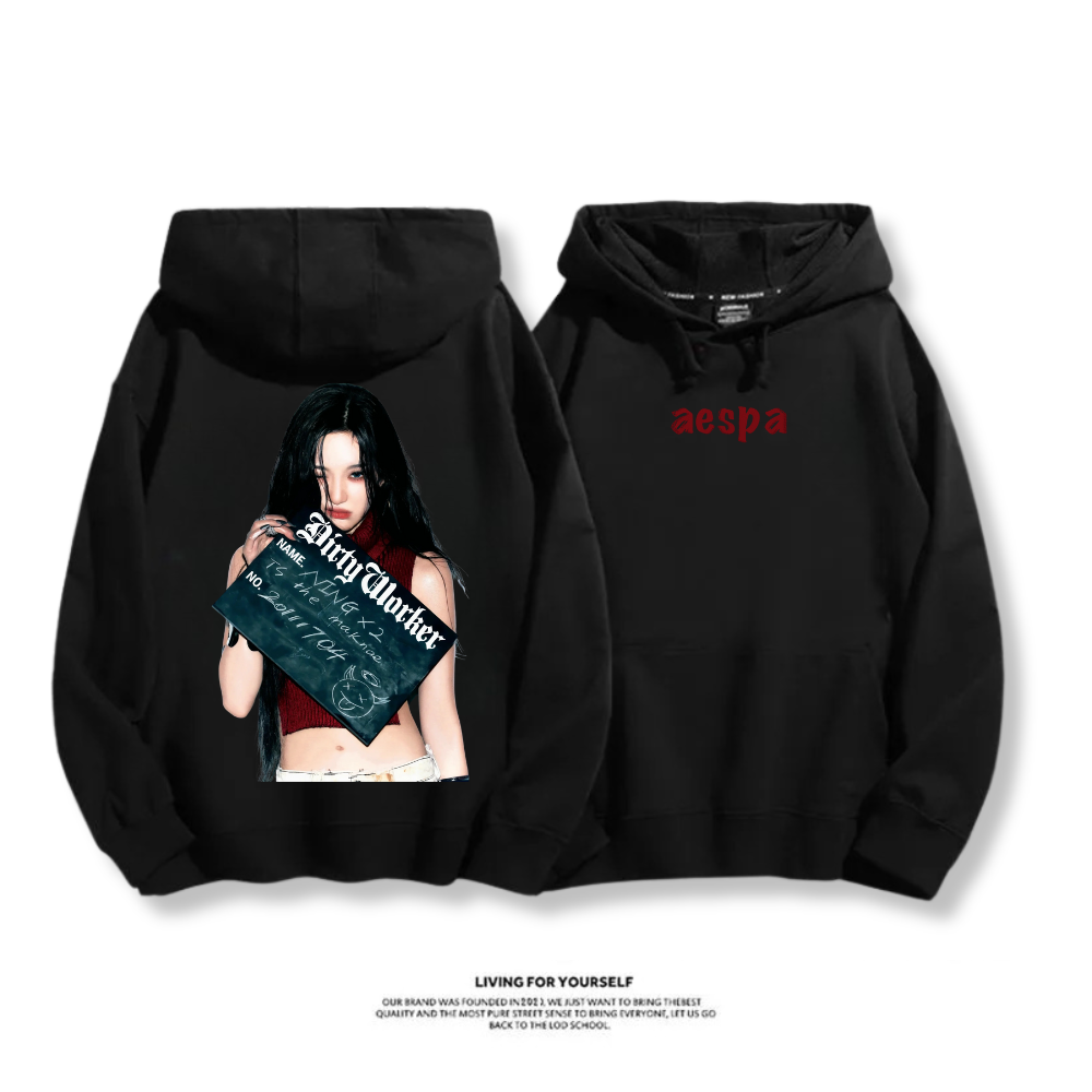 Aespa SYNK 2025秋冬新款 親子情侶男女連帽衛衣