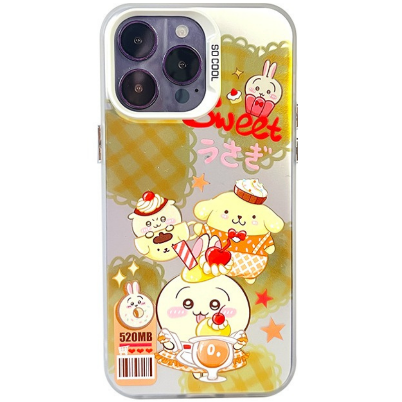 Chiikawa彩銀線條漸變防摔手機殼