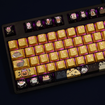 貓胖吉貓Pusheen透光RGB108鍵標準配列衛星軸鍵帽-ZUIHANG SHOP