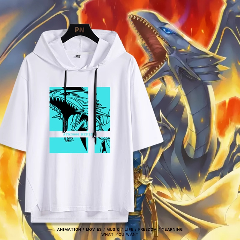 遊戲王 青眼白龍 連帽短袖T恤-ZUIHANG SHOP