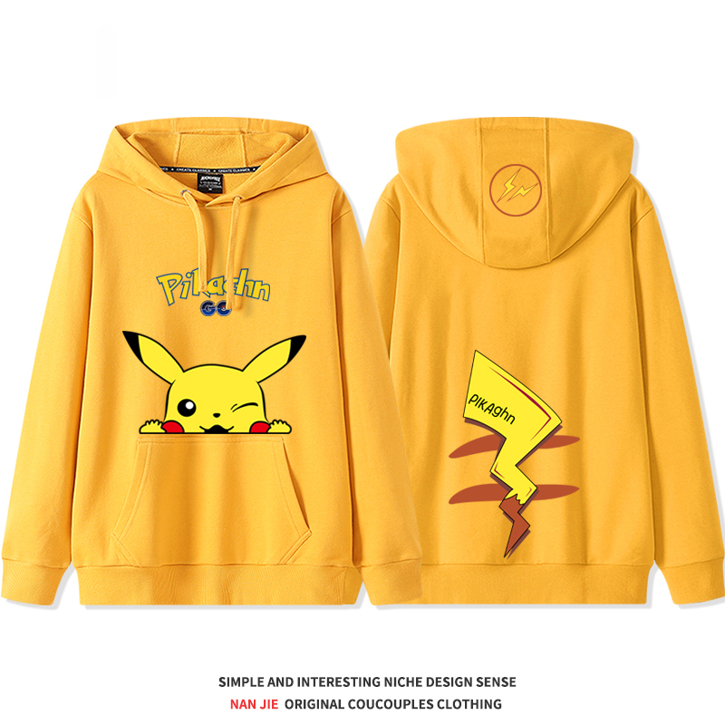 藤原浩閃電聯名皮卡丘 2025秋冬新款 親子情侶裝連帽衛衣