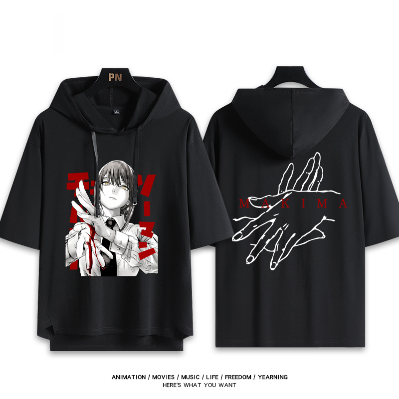 鏈鋸人新款 親子情侶男女連帽短袖T恤-ZUIHANG SHOP