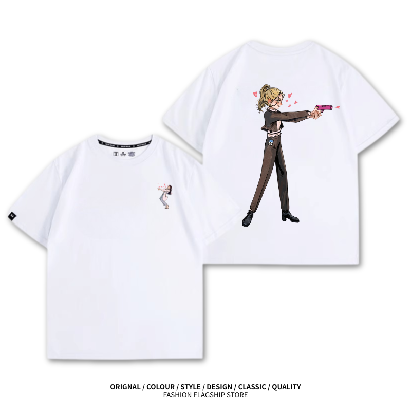 LINGORM 2025親子情侶男女同款 印花短袖T恤