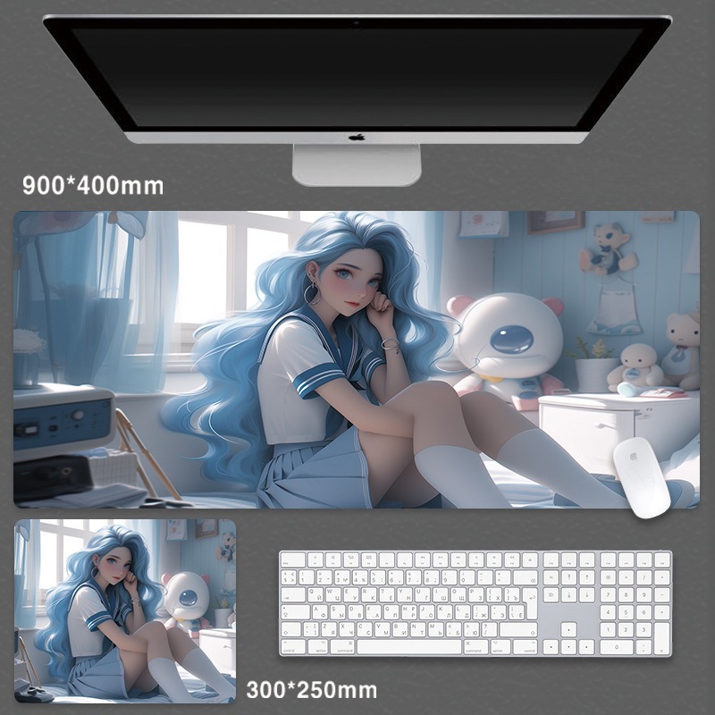 英雄聯盟 LOL 吉茵珂絲超大滑鼠墊｜加厚電競遊戲桌墊
