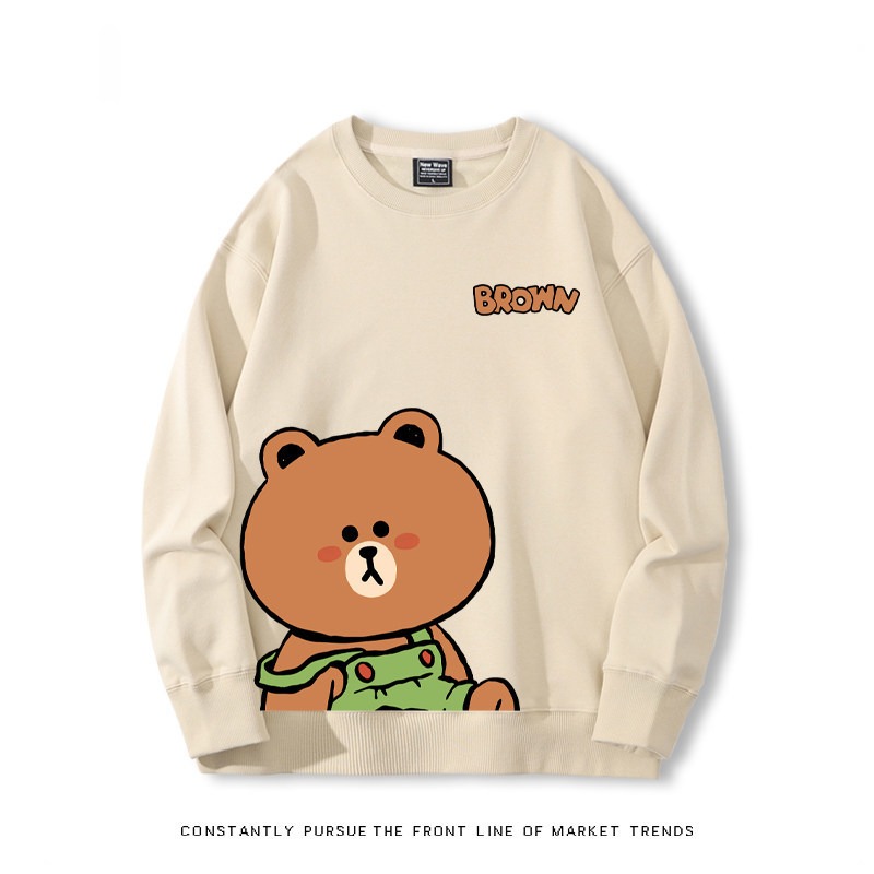 布朗熊可妮兔 秋冬新款 親子情侶裝圓領長袖
