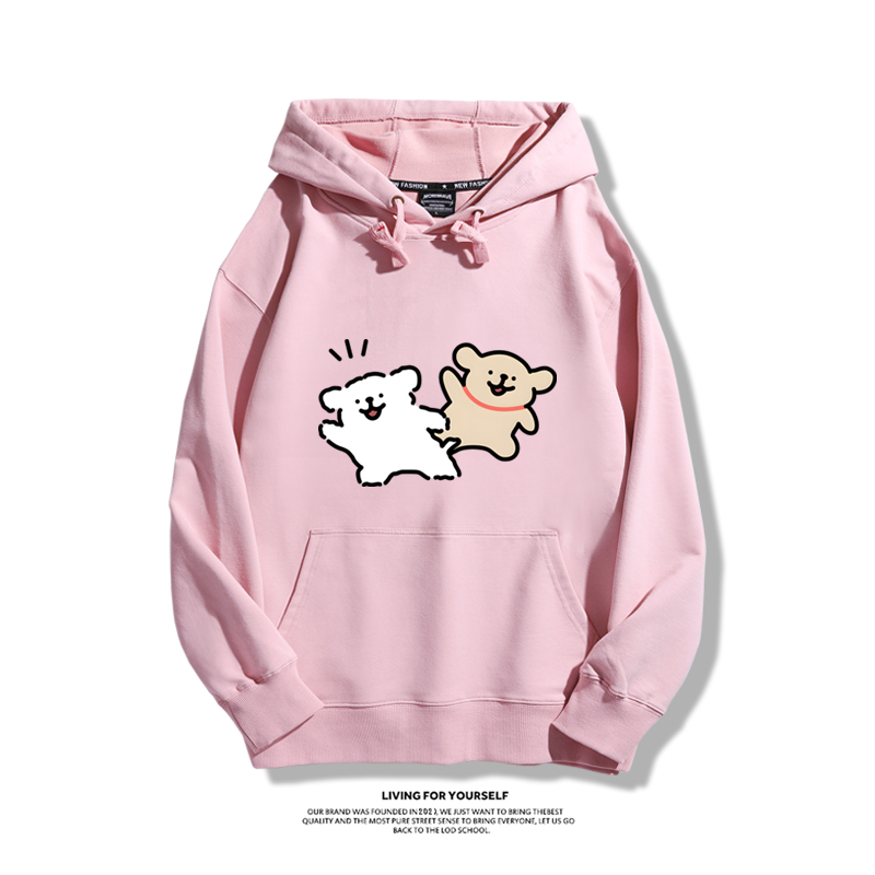 線條小狗新款 親子情侶男女款連帽衛衣-ZUIHANG SHOP