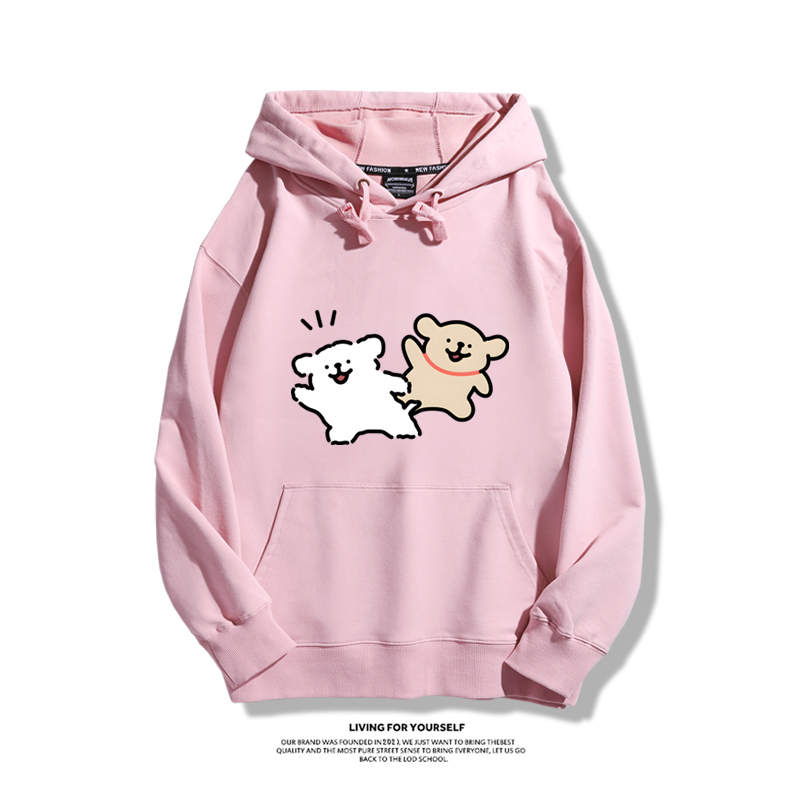 線條小狗新款 親子情侶男女款連帽衛衣-ZUIHANG SHOP