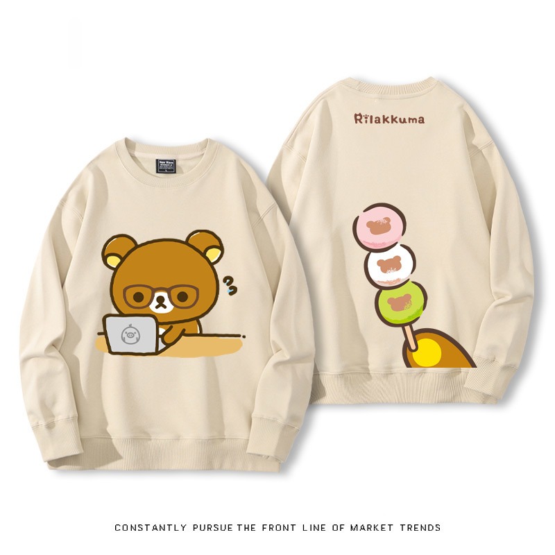 日系拉拉熊 秋冬新款 親子情侶裝圓領長袖