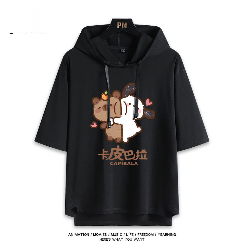 卡皮巴拉聯名三麗鷗  連帽短袖T恤-ZUIHANG SHOP