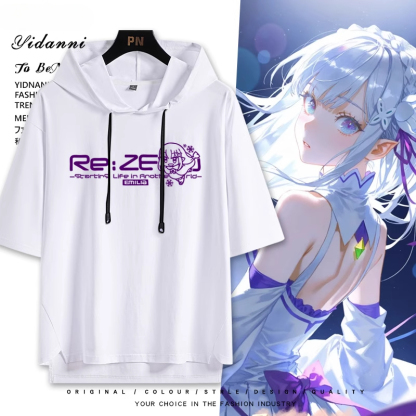 Re:Zero Emilia 連帽短袖T恤-ZUIHANG SHOP