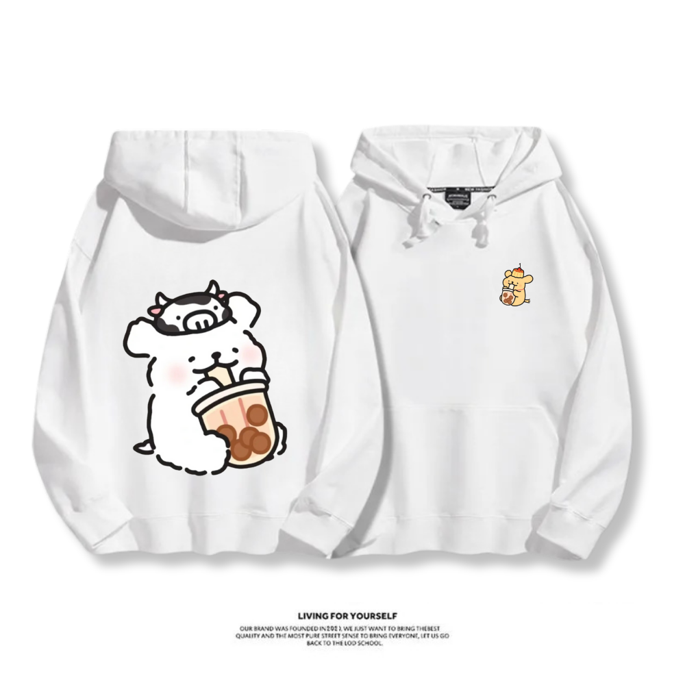 線條小狗 2025秋冬新款 親子情侶男女連帽衛衣