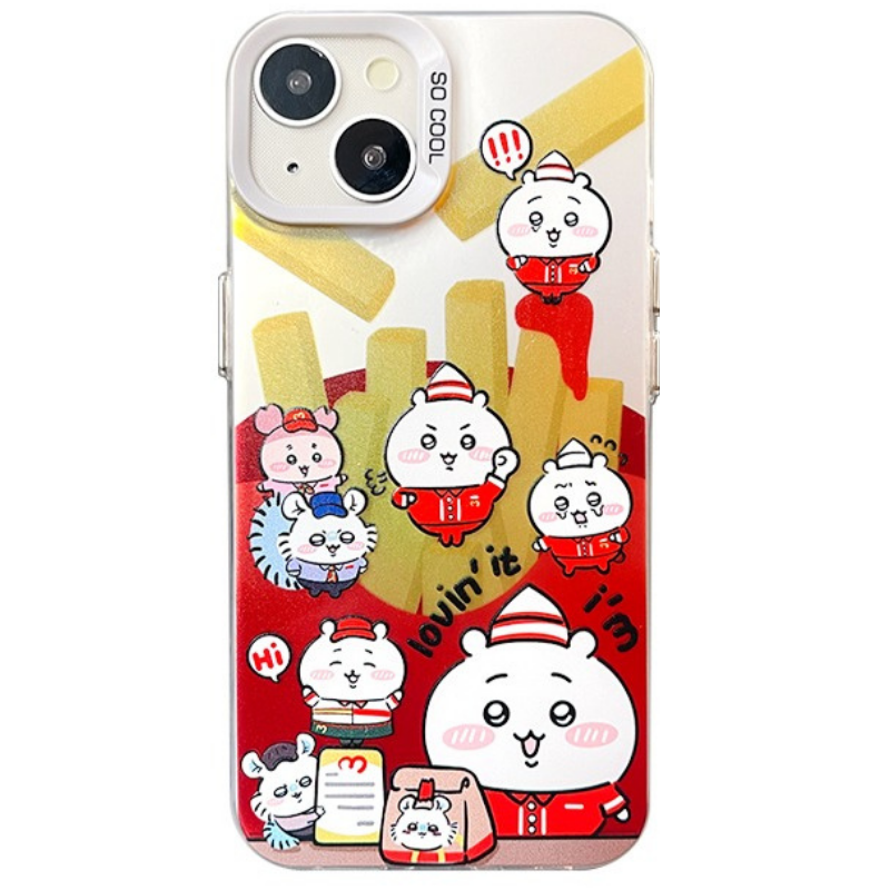 Chiikawa彩銀線條漸變防摔手機殼