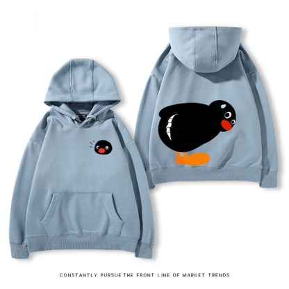 企鵝Pingu 秋冬新款 親子情侶裝連帽衛衣