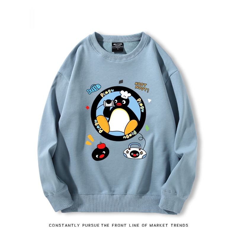 企鵝pingu 秋冬新款 親子情侶裝圓領長袖