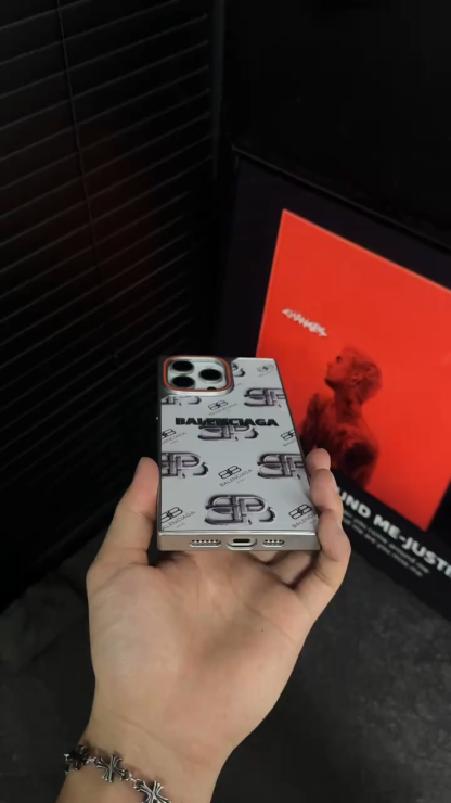 巴黎世家鐳射標金屬手機殼