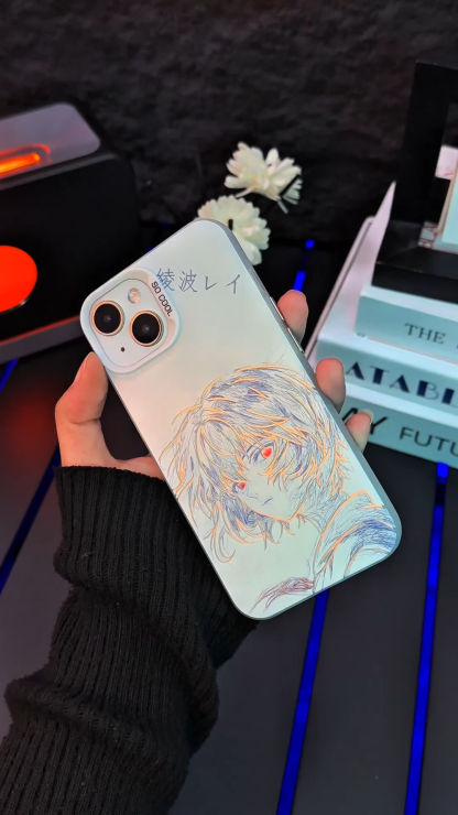 綾波麗彩銀線條漸變防摔手機殼