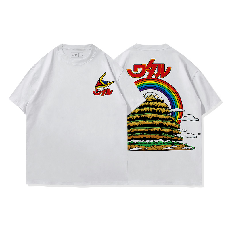 日系復古動漫 魔神英雄傳 創界山 水洗做舊純棉古着寬鬆短袖T恤