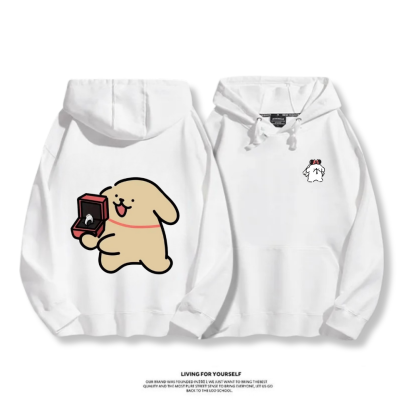 線條小狗 2025秋冬新款 親子情侶男女連帽衛衣