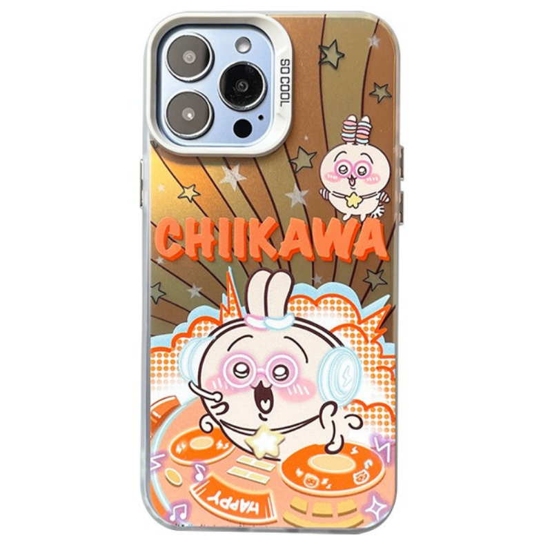 Chiikawa彩銀線條漸變防摔手機殼