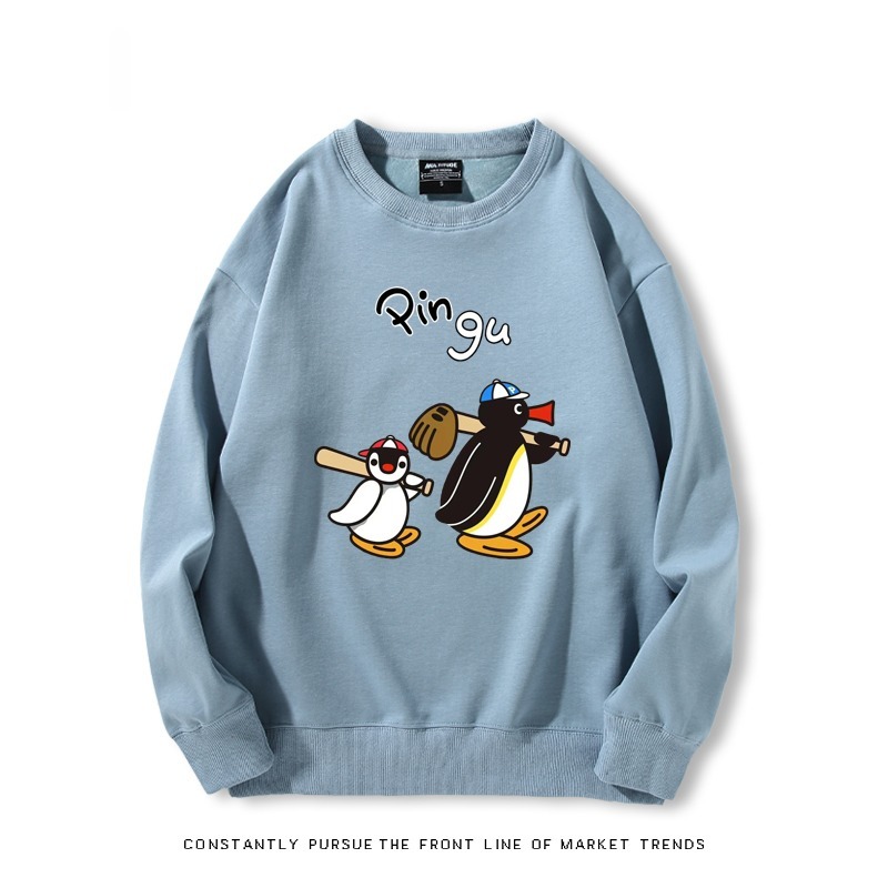 企鵝pingu 秋冬新款 親子情侶裝圓領長袖